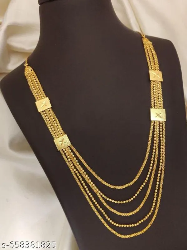 Gold_Plated_Long_5_Line_Necklace_For_Women_Traditional_Multi_Layer_Chain_Necklace_Ethnic_Party_Wedding_Jewellery