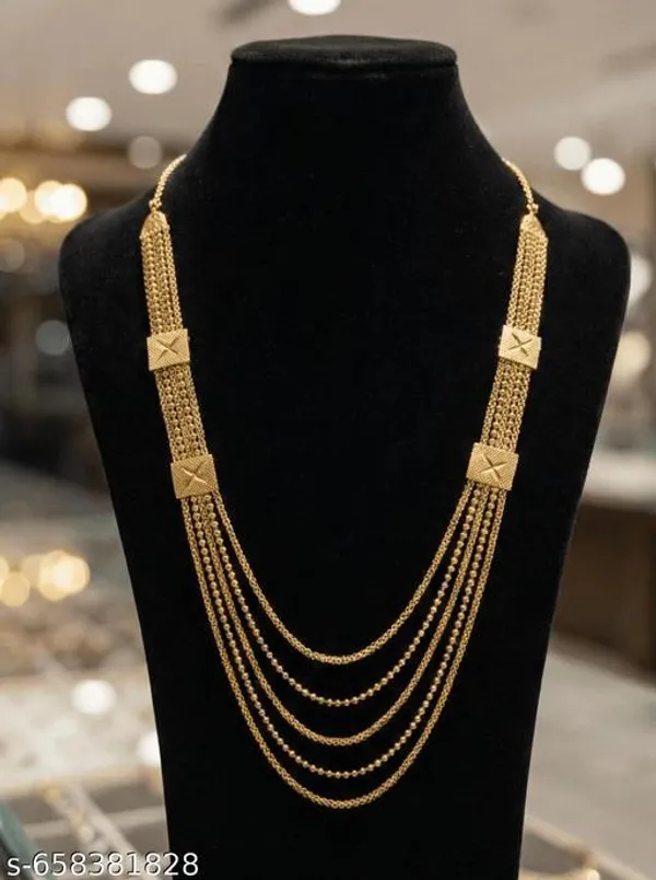 Gold_Plated_Long_5_Line_Necklace_For_Women_Traditional_Multi_Layer_Chain_Necklace_Ethnic_Party_Wedding_Jewellery