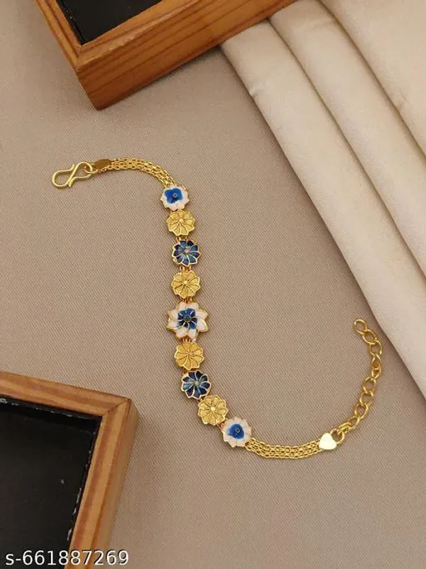Trending_Gold_Plated_Floral_Enamel_Bracelet_For_Women_Girls_Stylish_Meenakari_Design_Adjustable_Hand_Chain_Latest_Party_Wear_Daily_Use_Fancy_Jewellery