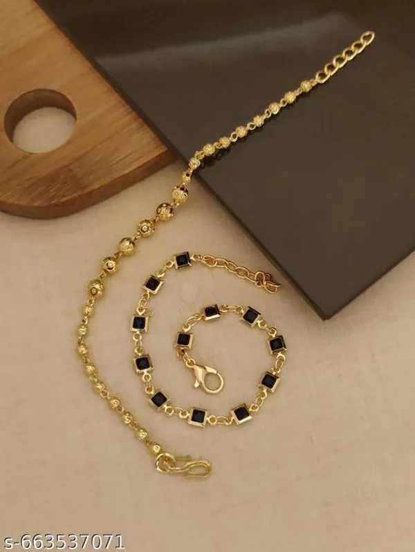 Fancy_Gold_Plated_Black_Stone_Nazariya_Bracelet_For_Girls_Latest_Design