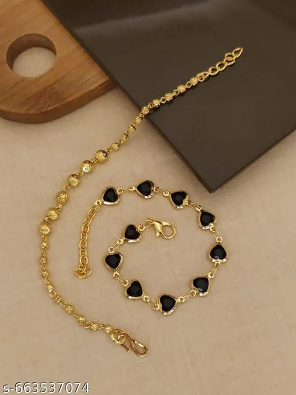 Stylish_Black_Bead_Evil_Eye_Protection_Bracelet_Golden_Chain_Nazariya_For_Ladies_Trendy_Office_Wear_Wristband