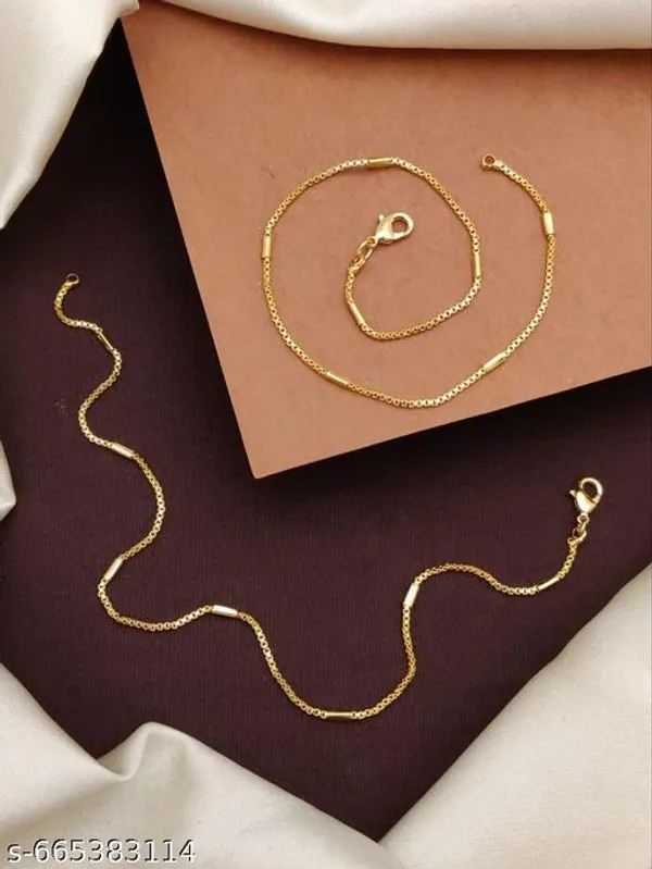 Fancy_Gold_Plated_Pipe_Anklet_New_Stylish_Simple_Payal_Traditional_Western_Look_Foot_Chain