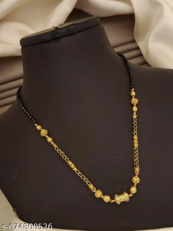 Latest_Barrel_Pendant_Short_Mangalsutra_Gold_Plated_Ad_Stone_Cylinder_Design_Necklace