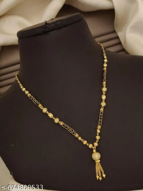 Gold_Plated_Designer_Short_Mangalsutra_With_Cz_Stone_Tassel_Pendant_Stylish_Chain_For_Women