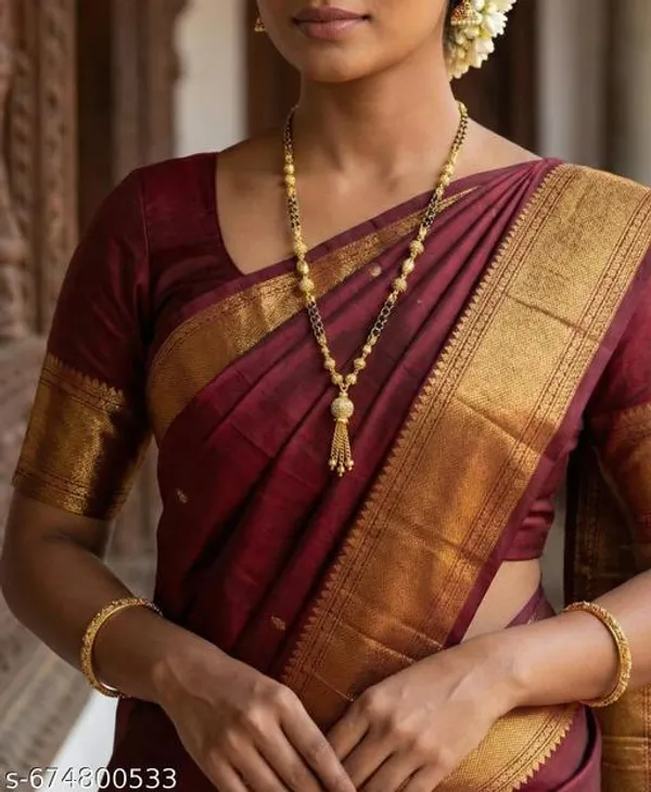Gold_Plated_Designer_Short_Mangalsutra_With_Cz_Stone_Tassel_Pendant_Stylish_Chain_For_Women