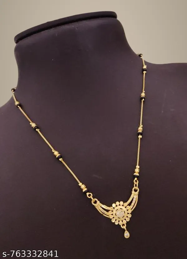 Gold_Plated_Black_Beads_Mangalsutra_For_Women_Stylish_Cz_Stone_Studded_Designer_Pendant_Lightweight_Daily_Wear_Traditional_Mangal_Chain_Necklace