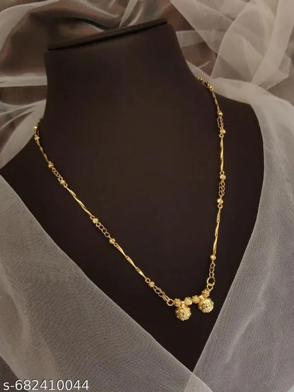 Gold_Plated_Traditional_Wati_Mangalsutra_For_Women_Short_Daily_Wear_Black_Bead_Chain_Maharashtrian_Style_Double_Bowl_Pendant_Tanmaniya