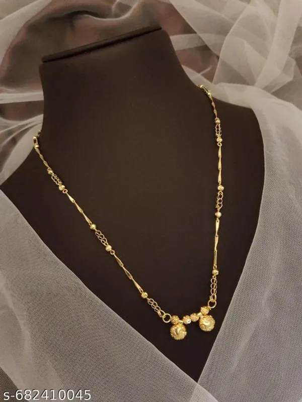 Gold_Plated_Traditional_Wati_Mangalsutra_For_Women_Short_Daily_Wear_Black_Bead_Chain_Maharashtrian_Style_Double_Bowl_Pendant_Tanmaniya