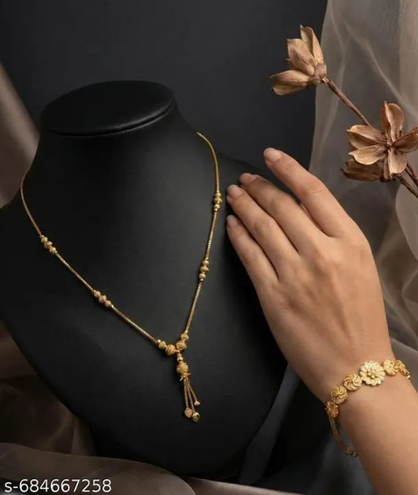 Latest_Design_Cnc_Cut_Dokiya_Chain_Bracelet_Combo_0_8_Box_Chain_Micro_Gold_Plated_Jewellery_Set_Simple_Elegant_Daily_Wear_Gift_For_Her