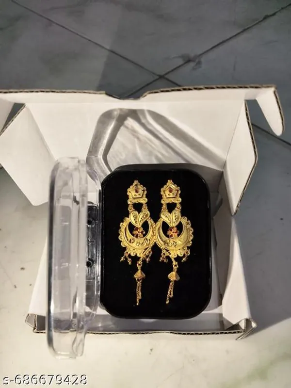 Traditional_Gold_Plated_Latkan_Drop_Earrings_For_Women_Antique_Ethnic_Chandbali_Style_Earrings_With_Red_Stone_Chain_Design_Festive_Party_Wear_Jewellery