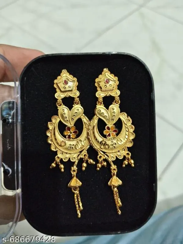 Traditional_Gold_Plated_Latkan_Drop_Earrings_For_Women_Antique_Ethnic_Chandbali_Style_Earrings_With_Red_Stone_Chain_Design_Festive_Party_Wear_Jewellery
