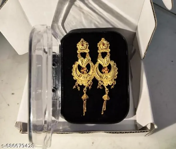 Traditional_Gold_Plated_Latkan_Drop_Earrings_For_Women_Antique_Ethnic_Chandbali_Style_Earrings_With_Red_Stone_Chain_Design_Festive_Party_Wear_Jewellery