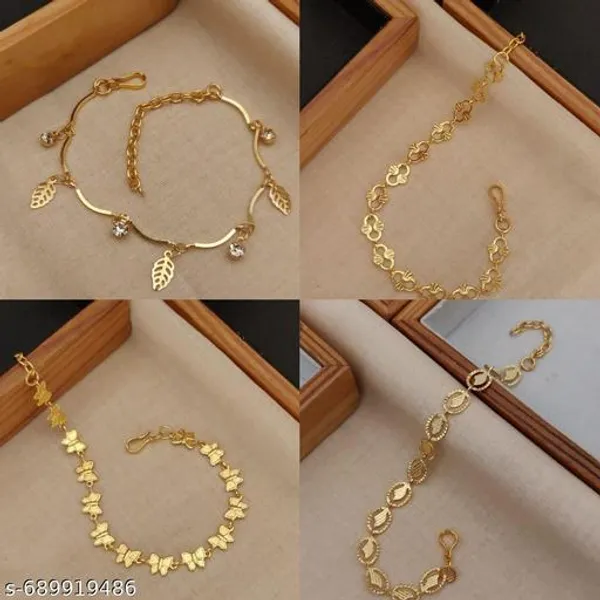 Latest_Gold_Plated_Bracelet_For_Girls_Elegant_Designer_Fashion_Jewellery