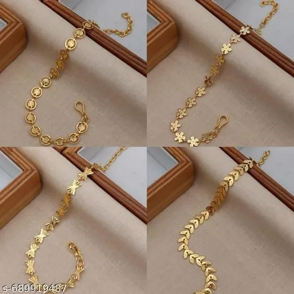Designer_Gold_Finish_Bracelet_For_Women_Lightweight_Party_Festive_Wear