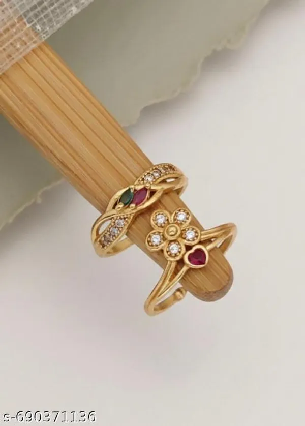 New_Designer_American_Diaamond_Toe_Ring_Simple_Fancy_Adjustable_Foot_Rings_Bichiya_2_Set