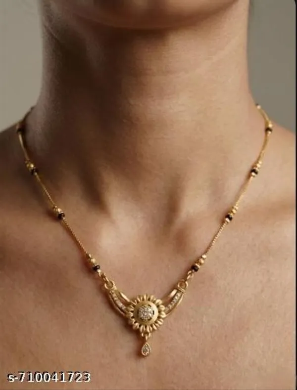 Elegant_Gold_Plated_Traditional_Necklace_For_Women_Black_Beads_Chain_With_Designer_Pendant_Daily_Wear_Festive_Jewellery_Necklace