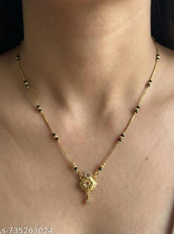 Ethnic_Gold_Plated_Mangalsutra_With_Black_Beads_Floral_Design_Pendant_For_Married_Women