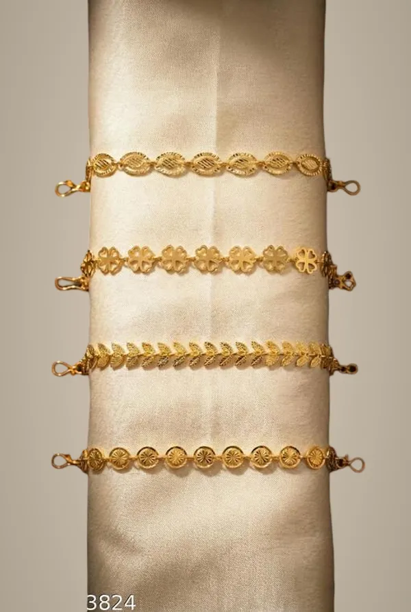 Set_Of_4_Gold_Plated_Assorted_Chain_Bracelets_Leaf_Butterfly_Floral_Daily_Wear_Combo_Pack