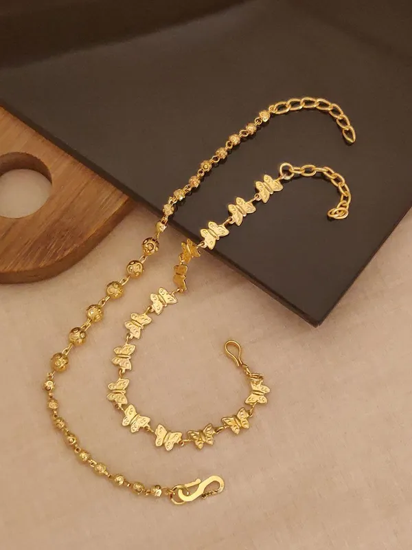 Trendy_Gold_Plated_Butterfly_Design_Bracelet_Set_For_Girls_Women_Adjustable_Designer_Chain_Bracelet_Combo_Stylish_Fashion_Jewellery