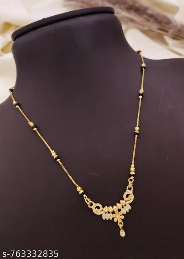 Gold_Plated_Black_Beads_Mangalsutra_For_Women_Stylish_Cz_Stone_Studded_Designer_Pendant_Lightweight_Daily_Wear_Traditional_Mangal_Chain_Necklace
