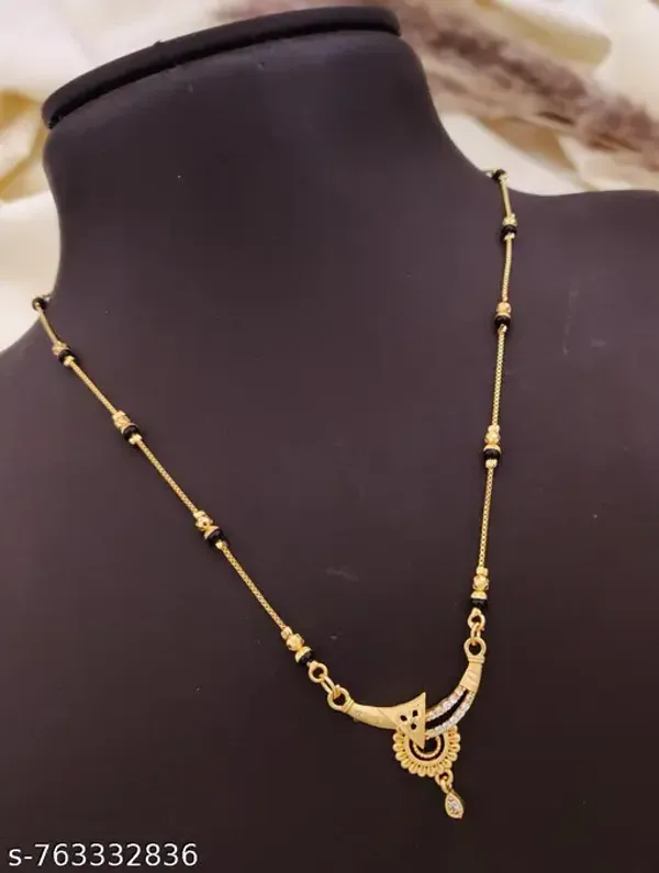 Gold_Plated_Black_Beads_Mangalsutra_For_Women_Stylish_Cz_Stone_Studded_Designer_Pendant_Lightweight_Daily_Wear_Traditional_Mangal_Chain_Necklace