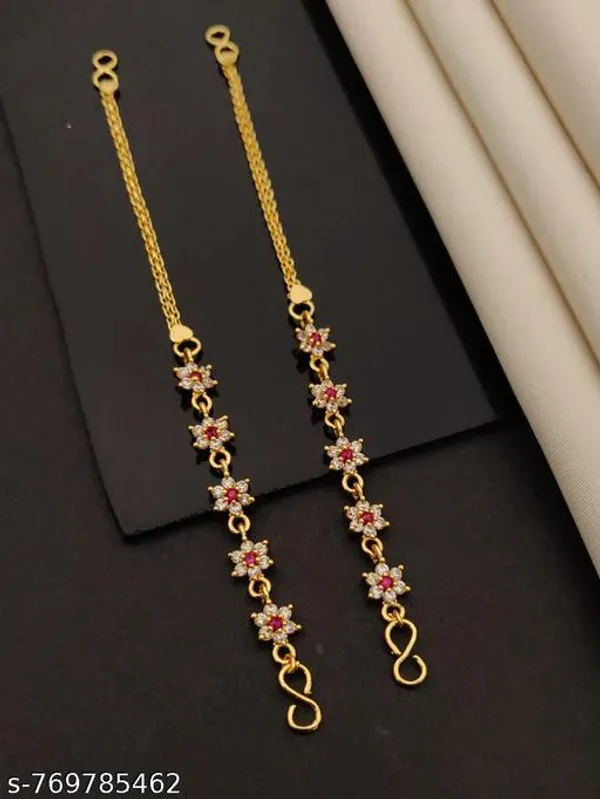 Beautiful_Gold_Plated_Floral_Cz_Stone_Kan_Chain_For_Women_Adjustable_Fancy_Ear_Chain_Bridal_Party_Wear_Jewellery