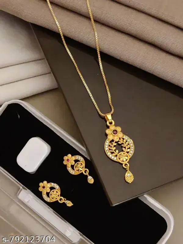 Premium_Gold_Plated_Floral_Circle_Pendant_Set_For_Women_Cz_Ruby_Stone_Studded_Chain_Necklace_With_Matching_Earrings_Ethnic_Wedding_Wear_Jewellery