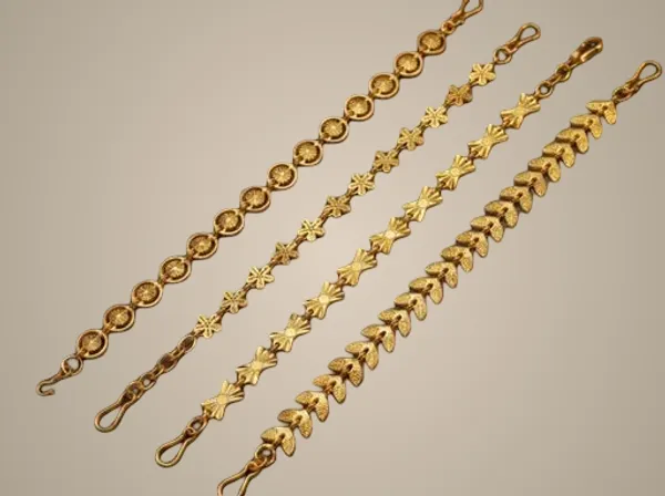 Set_Of_4_Gold_Plated_Assorted_Chain_Bracelets_Leaf_Butterfly_Floral_Daily_Wear_Combo_Pack