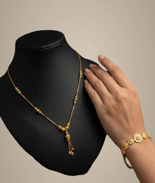 Latest_Design_Cnc_Cut_Dokiya_Chain_Bracelet_Combo_0_8_Box_Chain_Micro_Gold_Plated_Jewellery_Set_Simple_Elegant_Daily_Wear_Gift_For_Her