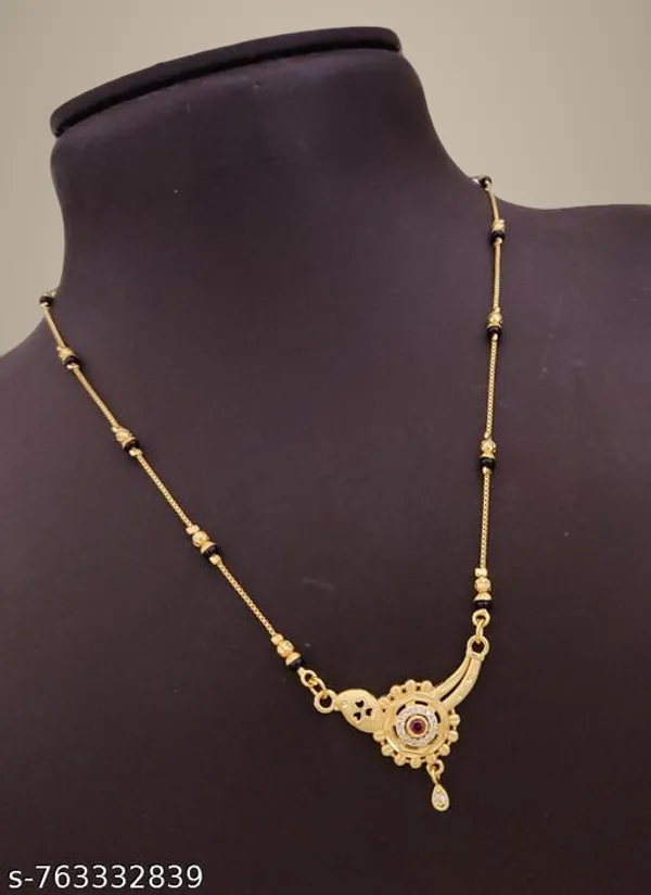 Gold_Plated_Black_Beads_Mangalsutra_For_Women_Stylish_Cz_Stone_Studded_Designer_Pendant_Lightweight_Daily_Wear_Traditional_Mangal_Chain_Necklace