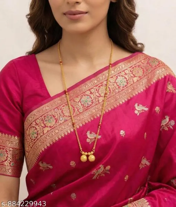 Latest_Gold_Plated_Mangalsutra_For_Women_Red_Black_Beads_Chain_With_Designer_Pendant_Fancy_Traditional_Jewellery