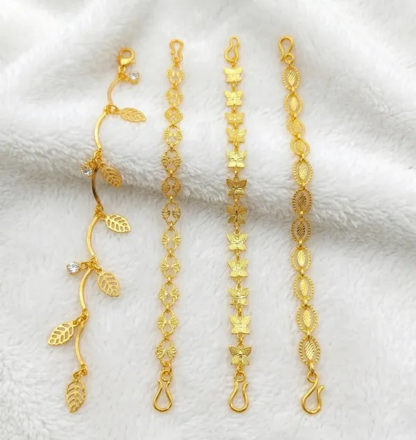 Classic_Coin_Design_Gold_Plated_Bracelet_For_Women_Ethnic_Round_Pattern_Fancy_Anklet_Stylish_Party_Wear_Jewellery