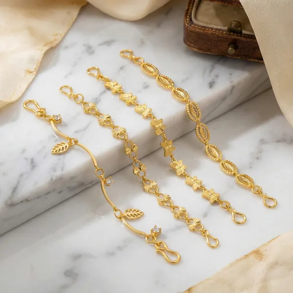 Classic_Coin_Design_Gold_Plated_Bracelet_For_Women_Ethnic_Round_Pattern_Fancy_Anklet_Stylish_Party_Wear_Jewellery