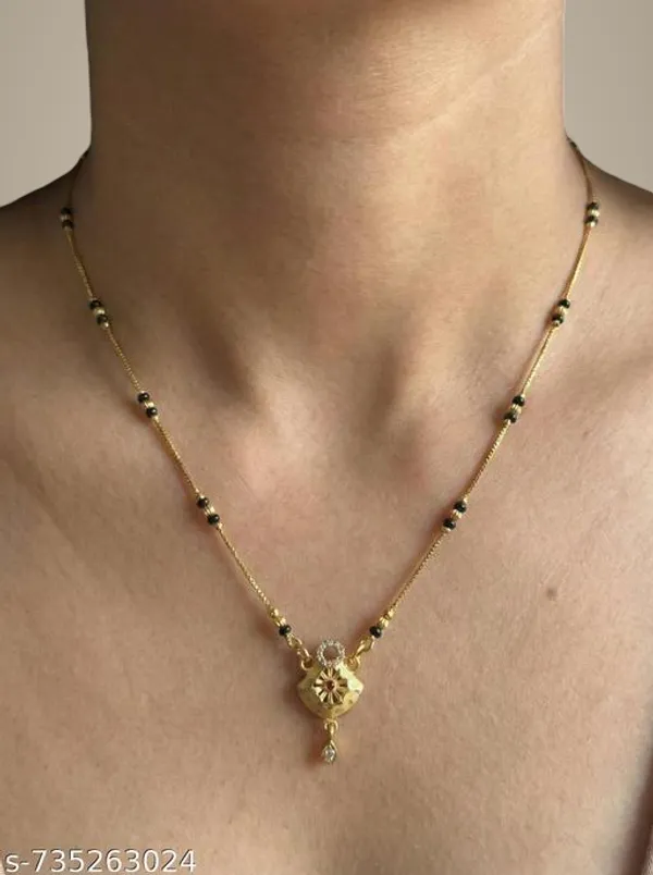 Ethnic_Gold_Plated_Mangalsutra_With_Black_Beads_Floral_Design_Pendant_For_Married_Women