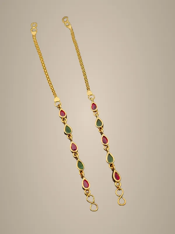 Multicolor_Stone_Studded_Gold-Tone_Anklet_Pair
