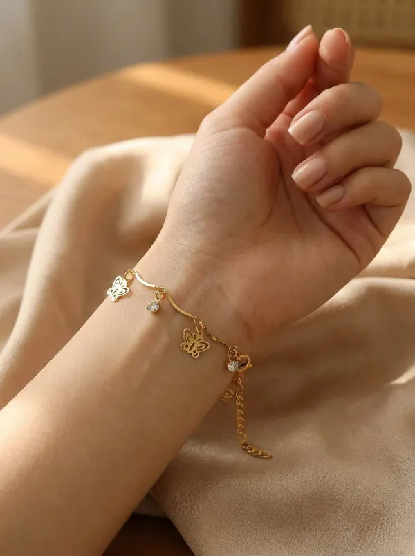 Stylish_Minimalist_Gold_Plated_Bracelet_Fashion_Jewellery_For_Women_Artificial_Gold_Bracelet_2026_Luxury_Jewellery_2026_Everyday_Wear_Affordable_Luxury_Gift_For_Her_Butterfly_Summer_Collection