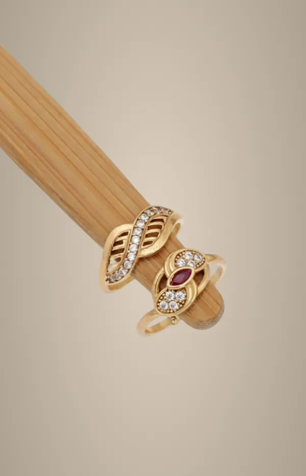 Gold-Plated_Twisted_Snake_Ring_with_Marquise_Stone
