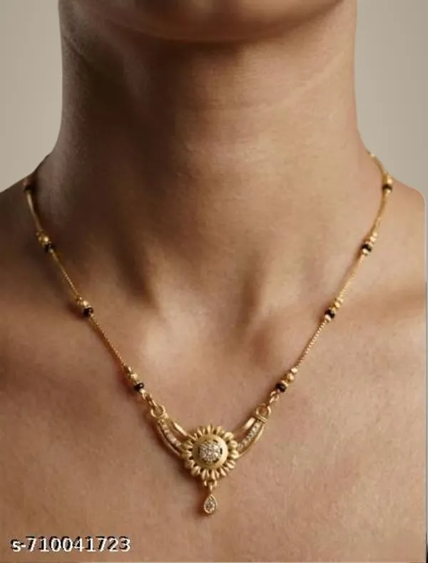 Elegant_Gold_Plated_Traditional_Necklace_For_Women_Black_Beads_Chain_With_Designer_Pendant_Daily_Wear_Festive_Jewellery_Necklace