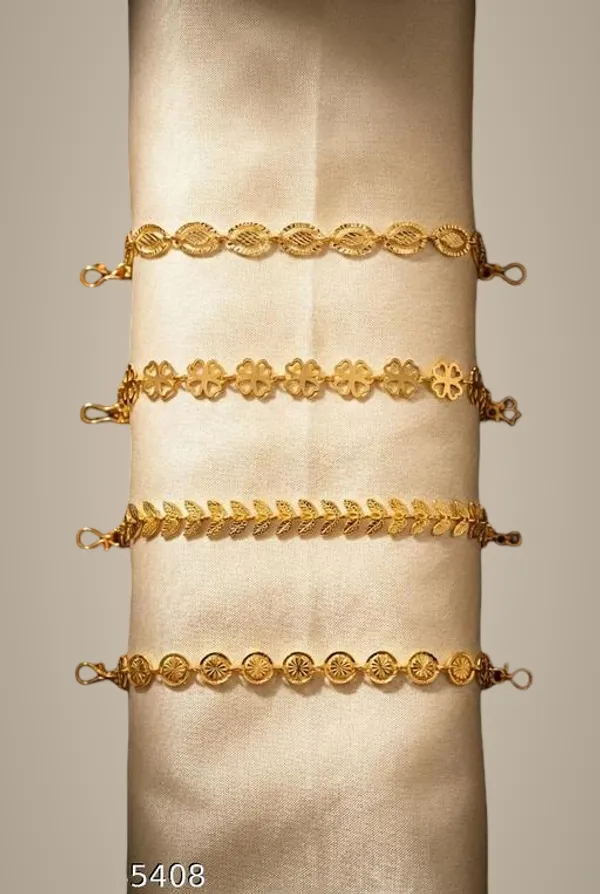 Set_Of_4_Gold_Plated_Assorted_Chain_Bracelets_Leaf_Butterfly_Floral_Daily_Wear_Combo_Pack