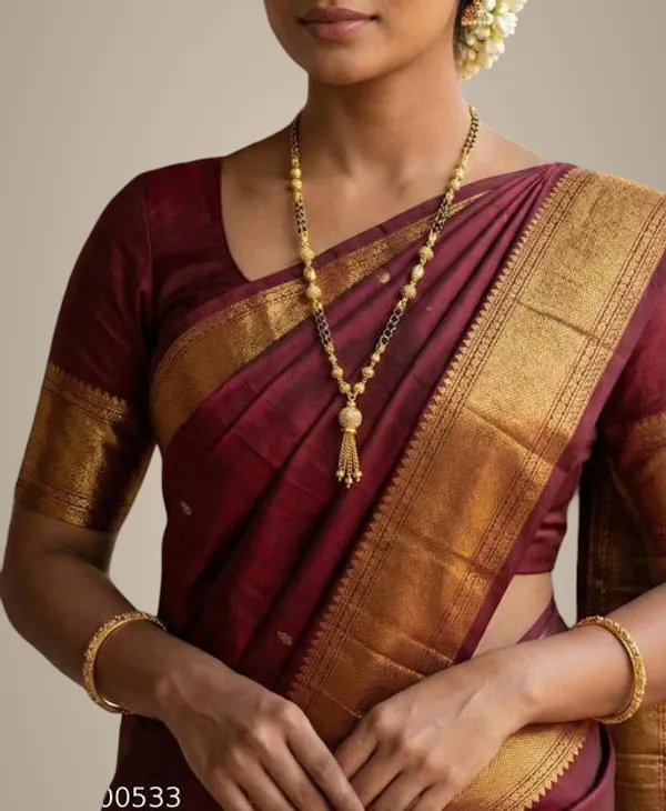 Gold_Plated_Designer_Short_Mangalsutra_With_Cz_Stone_Tassel_Pendant_Stylish_Chain_For_Women