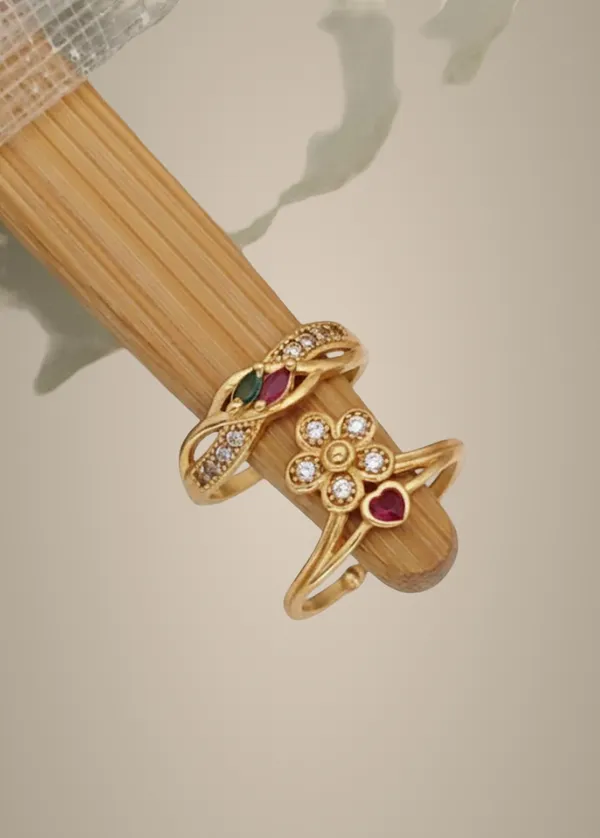 Gold-Toned_Floral_Ring_Set_with_Ruby_and_CZ_Stones