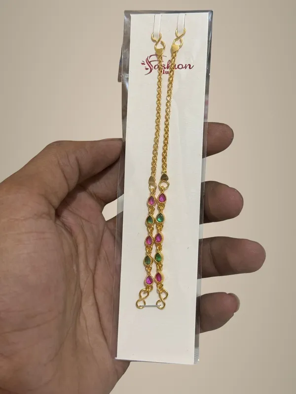 Gold-Plated_Chain_Anklet_with_Colorful_Stone_Accents