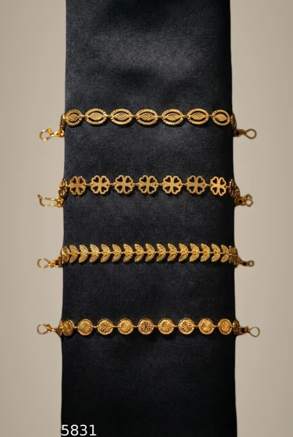 Set_Of_4_Gold_Plated_Assorted_Chain_Bracelets_Leaf_Butterfly_Floral_Daily_Wear_Combo_Pack