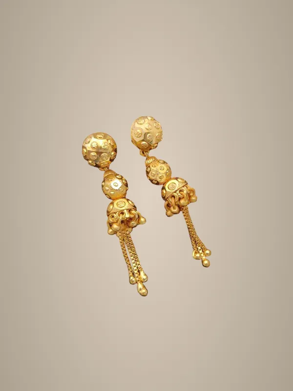 Elegant_Gold-Plated_Drop_Earrings_with_Textured_Beads
