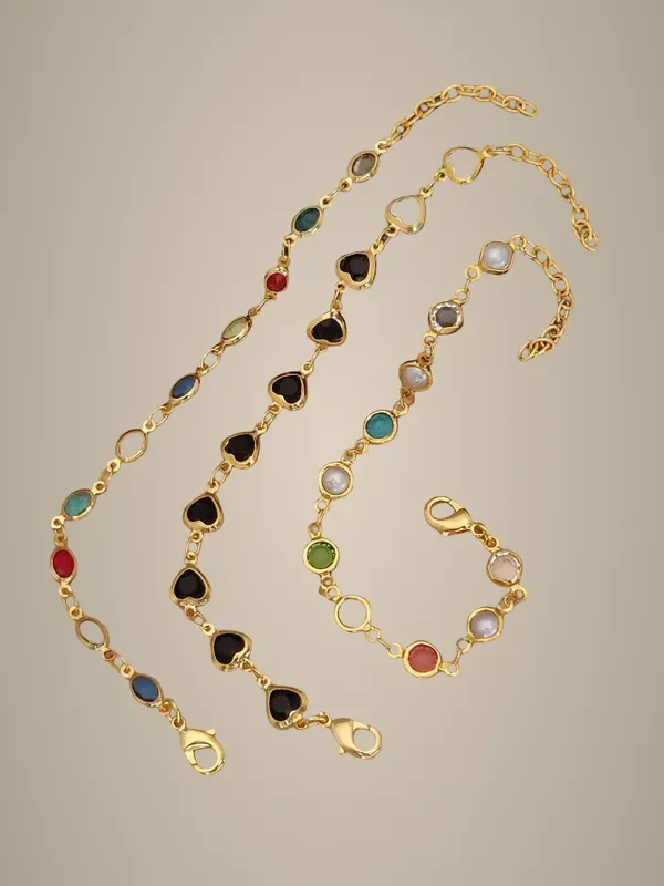 Gold-Plated_Multicolor_Stone_Bracelet_Set_(Pack_of_3)