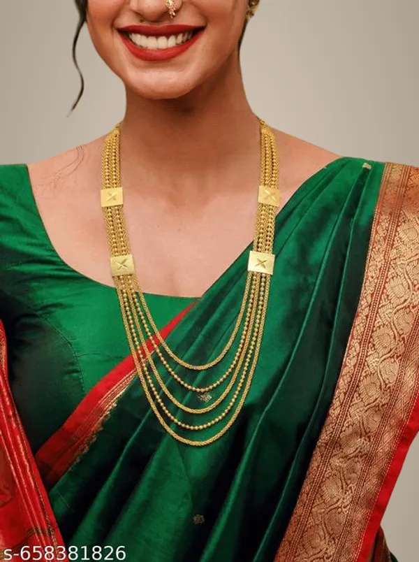 Gold_Plated_Long_5_Line_Necklace_For_Women_Traditional_Multi_Layer_Chain_Necklace_Ethnic_Party_Wedding_Jewellery