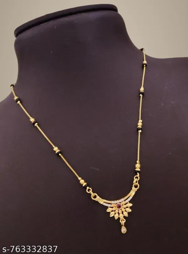 Gold_Plated_Black_Beads_Mangalsutra_For_Women_Stylish_Cz_Stone_Studded_Designer_Pendant_Lightweight_Daily_Wear_Traditional_Mangal_Chain_Necklace