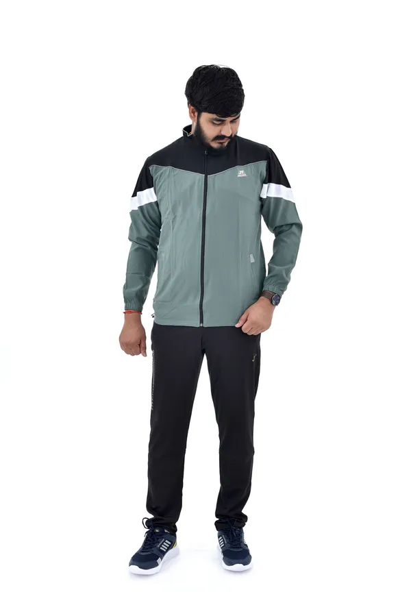 Green_And_Black_Polyester_Tracksuit_Set_For_Men