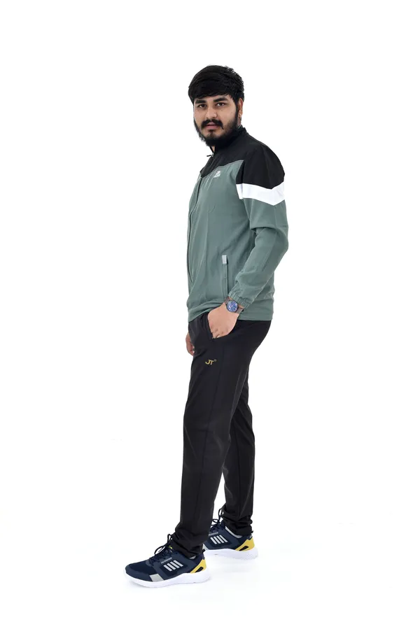 Green_And_Black_Polyester_Tracksuit_Set_For_Men