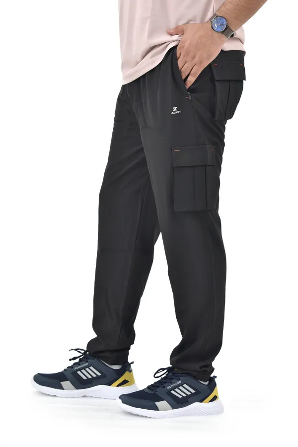 Black_Polyester_Cargo_Track_Pants_For_Men